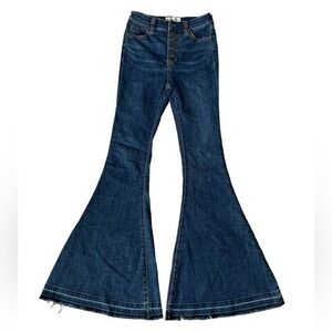 We The Free Women's Irreplaceable Flare High Rise Button Fly Jeans Navy Size 25